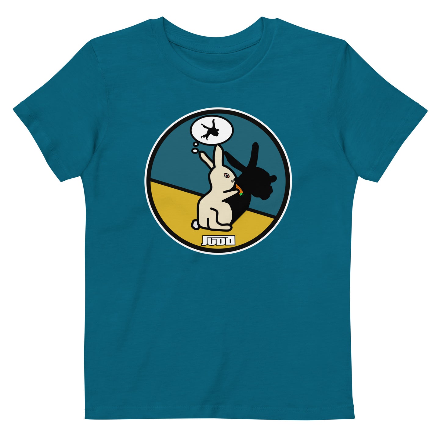 Kids T-Shirt 3-14 years "Funny Judo Bunny Shadow"
