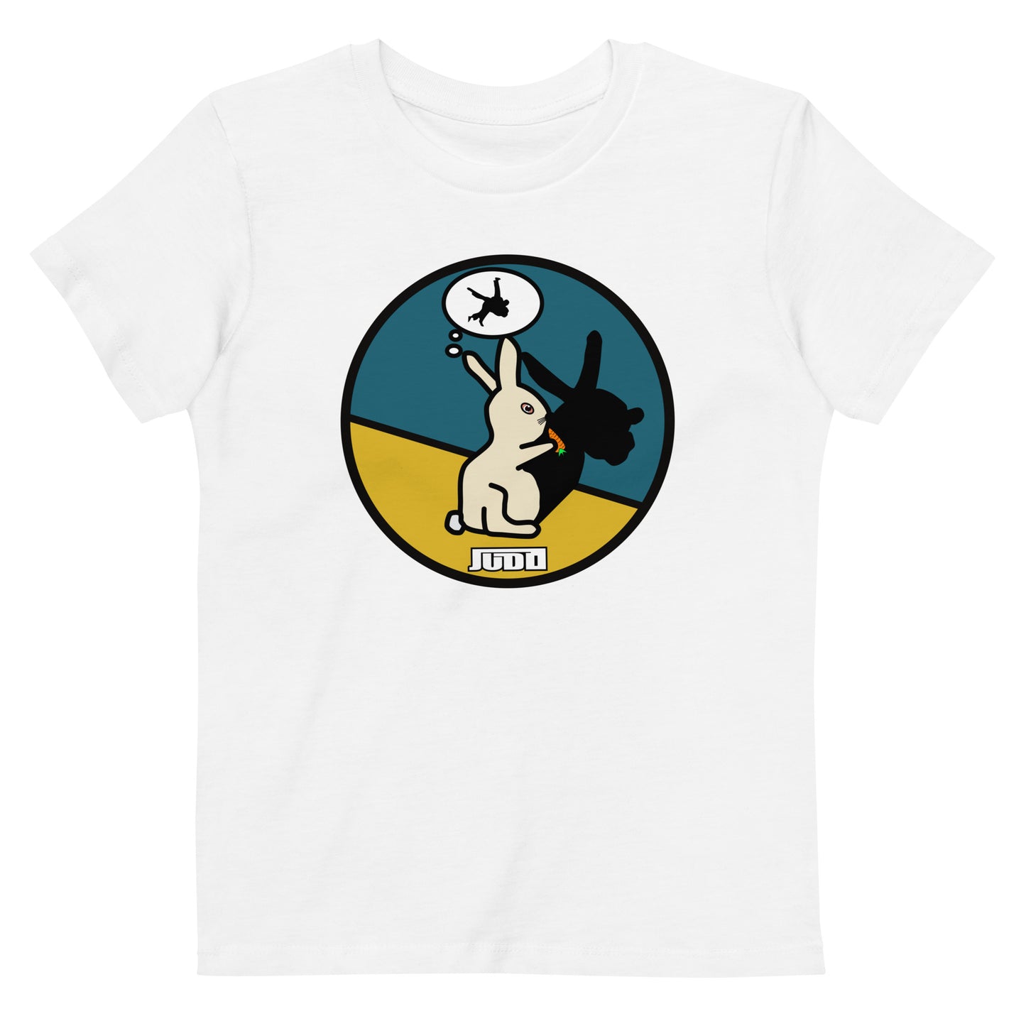 Kids T-Shirt 3-14 years "Funny Judo Bunny Shadow"