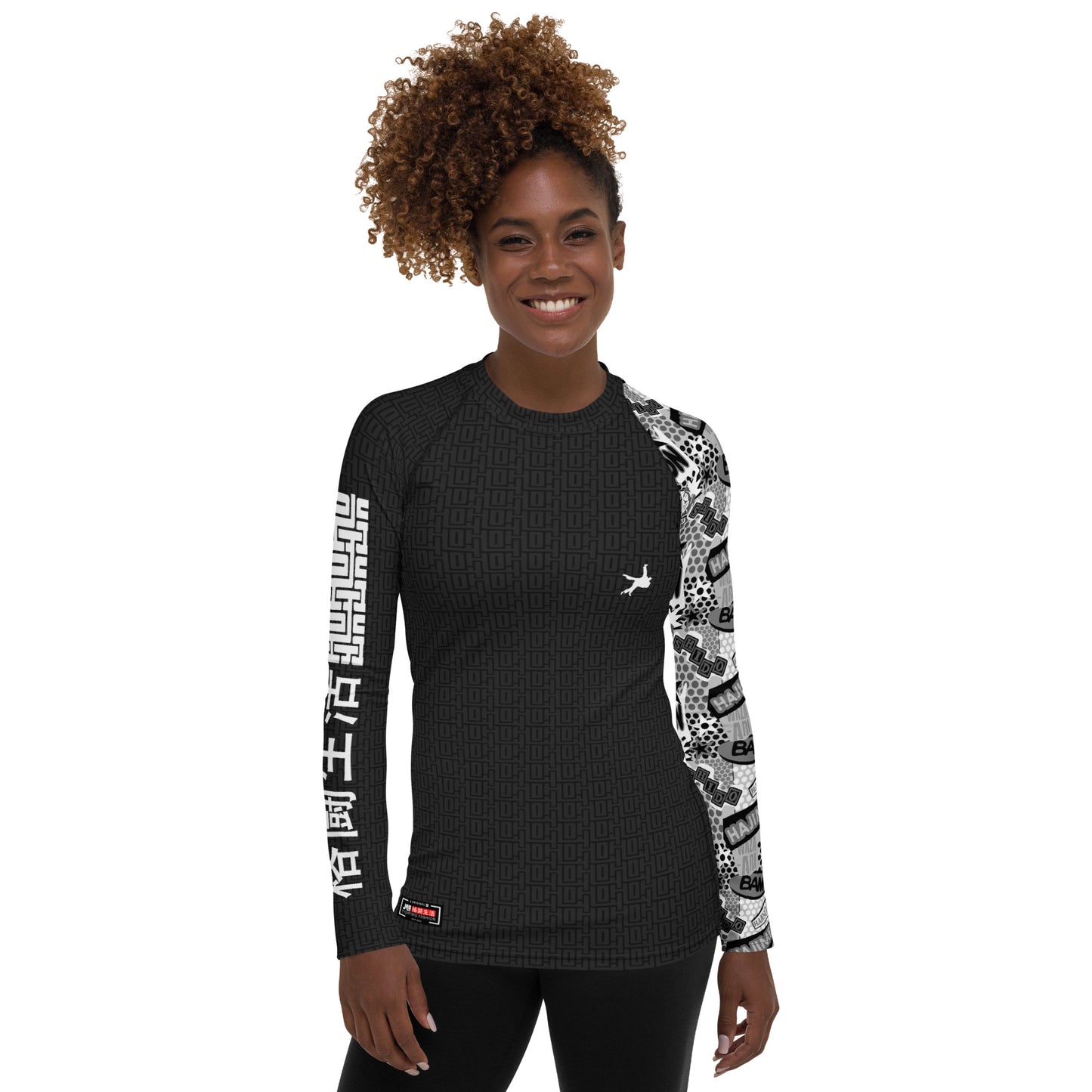 Ultimate Frauen Rash Guard 'Black and White Sleeve Kano' | JAD®