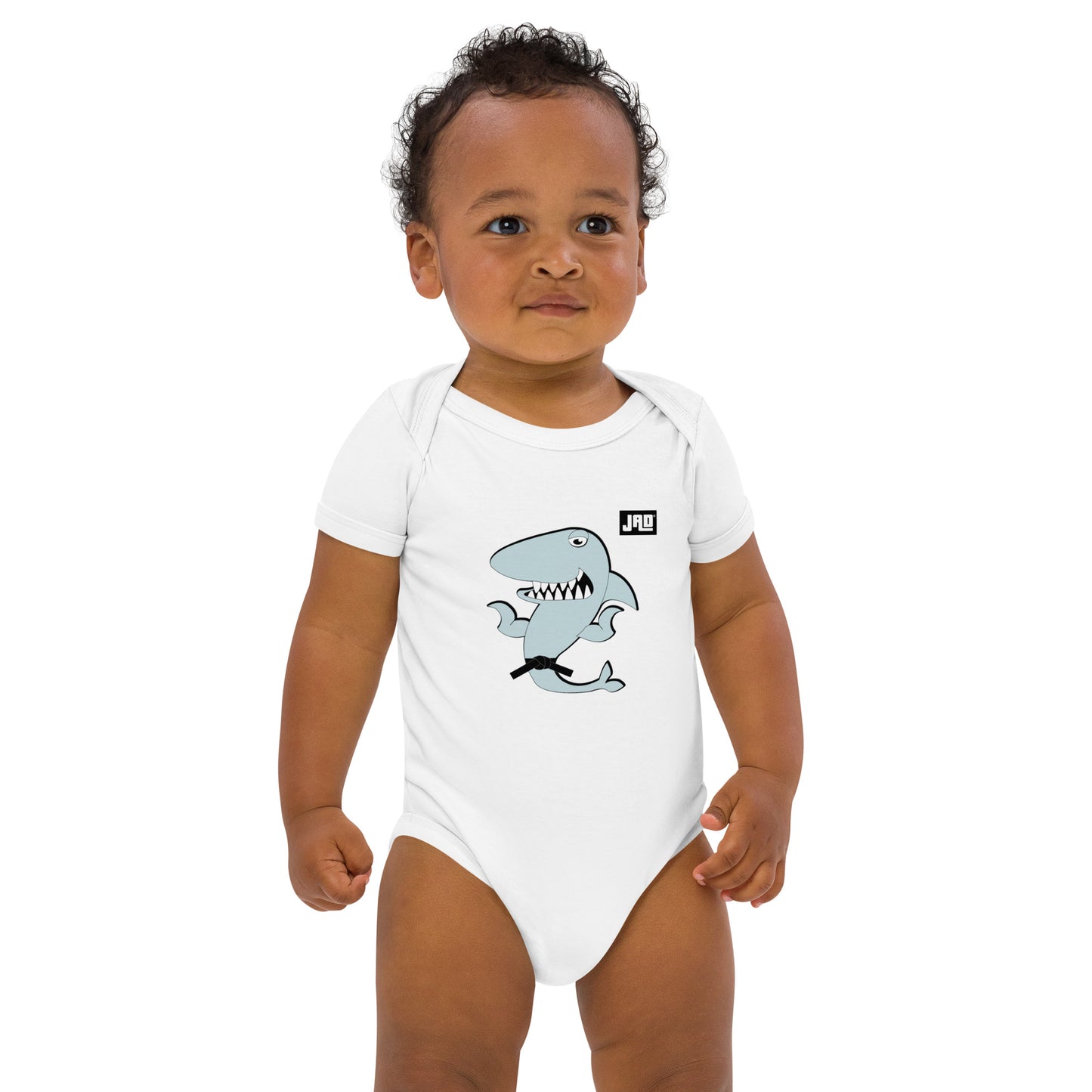 Organic cotton baby bodysuit "Fighting Shark"