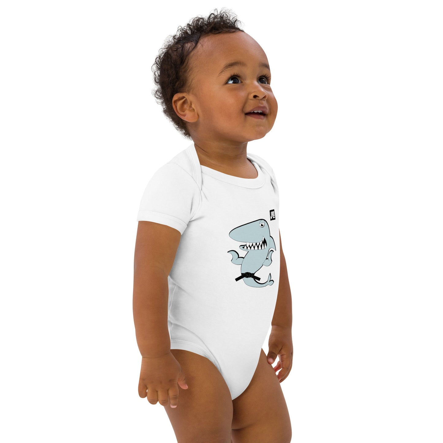 Organic cotton baby bodysuit "Fighting Shark"