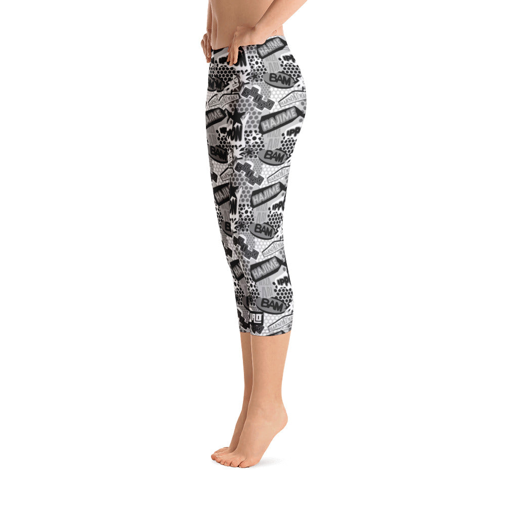 Capri Leggings "JAD Judo Cartoon Black & White"