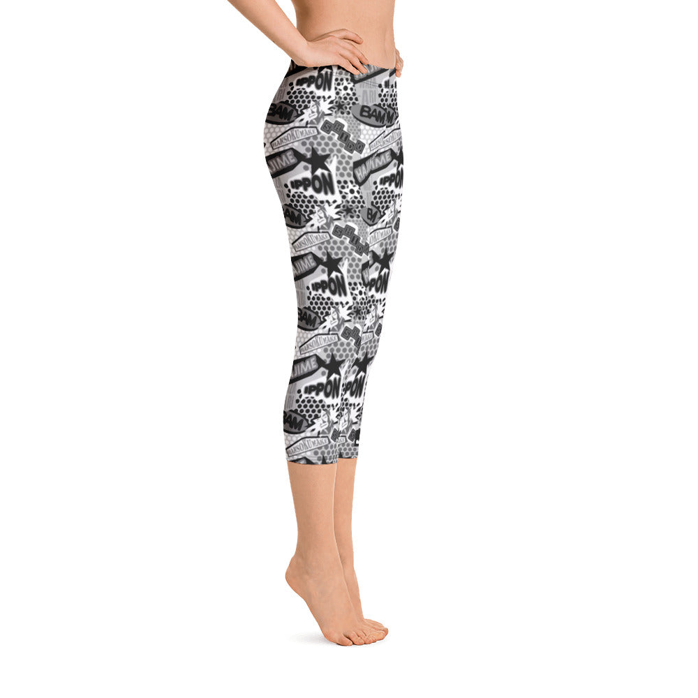 Capri Leggings "JAD Judo Cartoon Black & White"