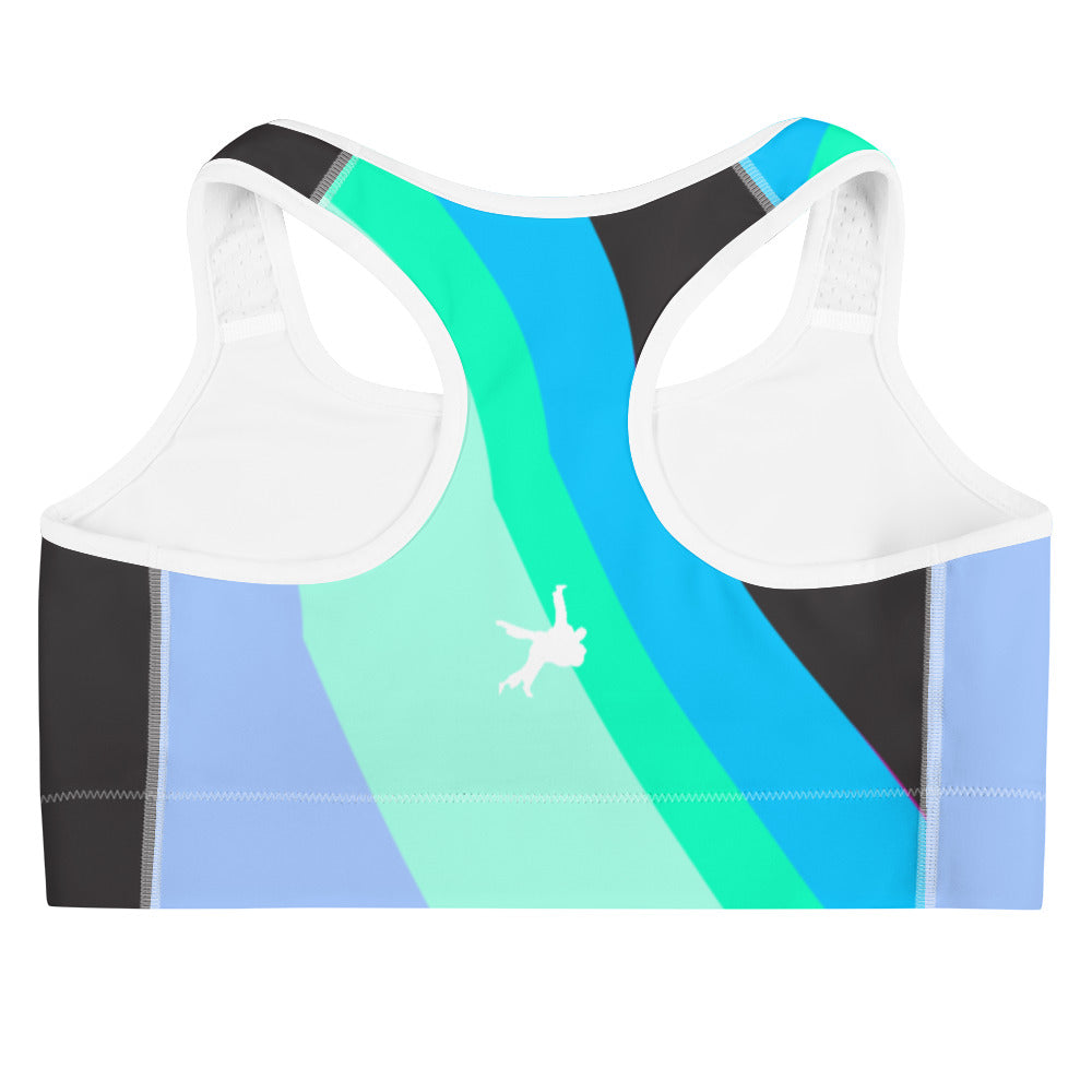 Sports bra "Blue Retro Stripes"