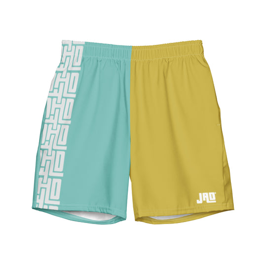 Men's Swim Trunks "JAD Pattern Golden Blue "