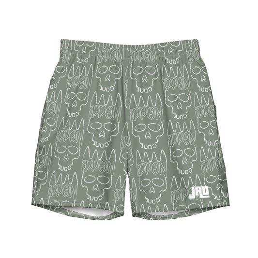 Men's Swim Trunks "Ippon Skull Olive"