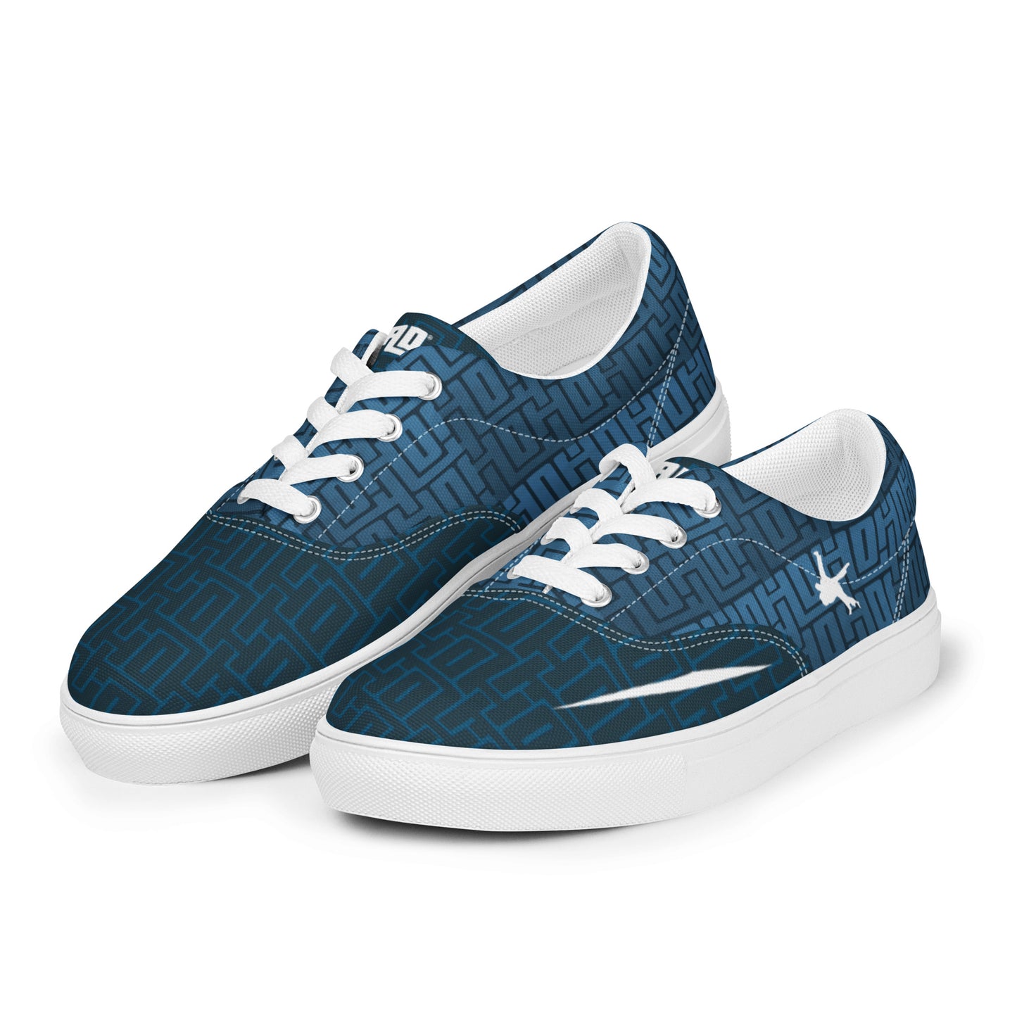 Men’s lace-up canvas shoes "Blue JAD Pattern"