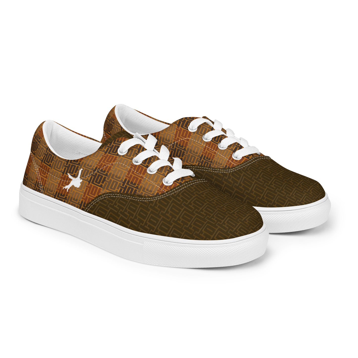 Men’s lace-up canvas shoes "Brown JAD Pattern"