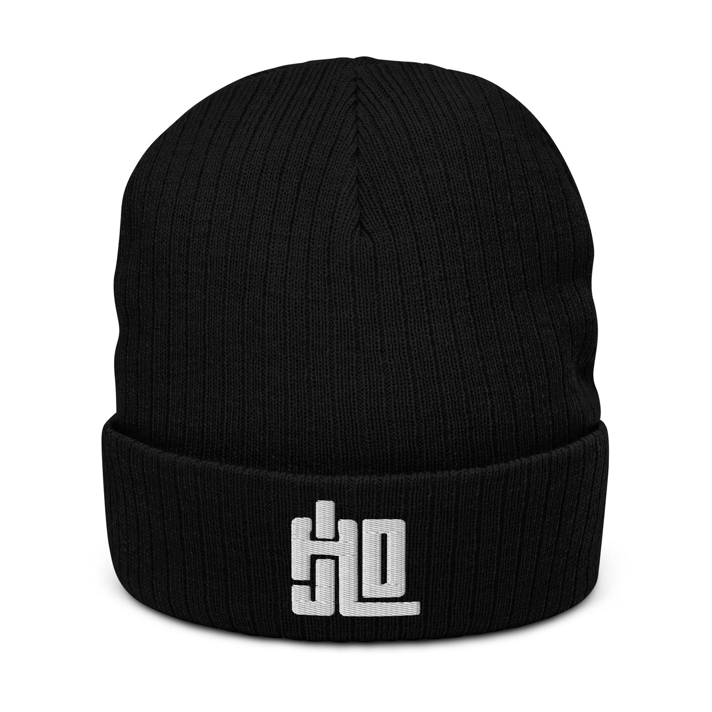 JAD Beanie Black “3D Label Classic White"