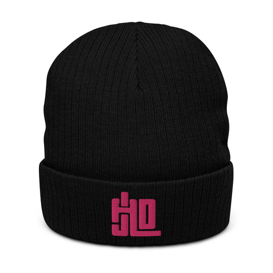 JAD Beanie Black “3D Label Classic Pink"